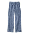 L.L.Bean Women's Premium Linen Breezy Pull-On Utility Pants, Mid-Rise Wide-Leg Bright Mariner
