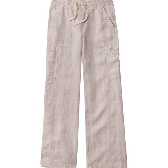 L.L.Bean Women's Premium Linen Breezy Pull-On Utility Pants, Mid-Rise Wide-Leg Oatmeal
